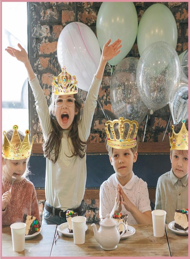 SENONAPO 50 Pcs Foam Crowns Kids Princess Tiaras Crowns Bulk with 2 Styles DIY Diamond Sticker Making Kits for Kids Birthday Party Supplies - Image 5